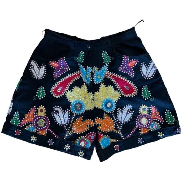 Vintage Unique Embellished Shorts, size 8 - Picture 1 of 7